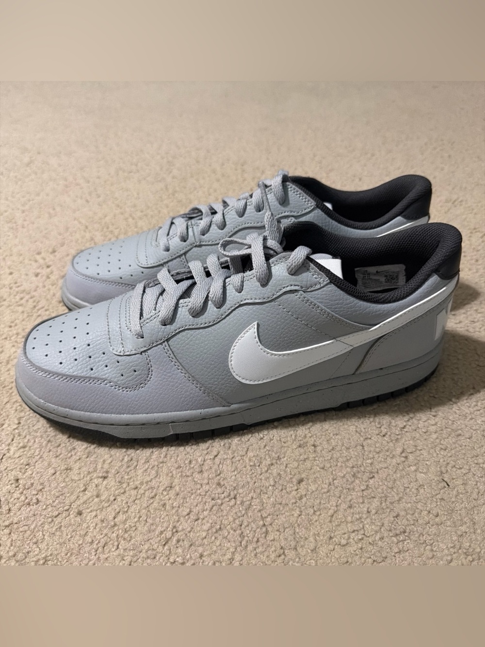 Nike Men’s Size 11 Big Low Shoes Sneakers Retro 355152-017 NEW Gray White